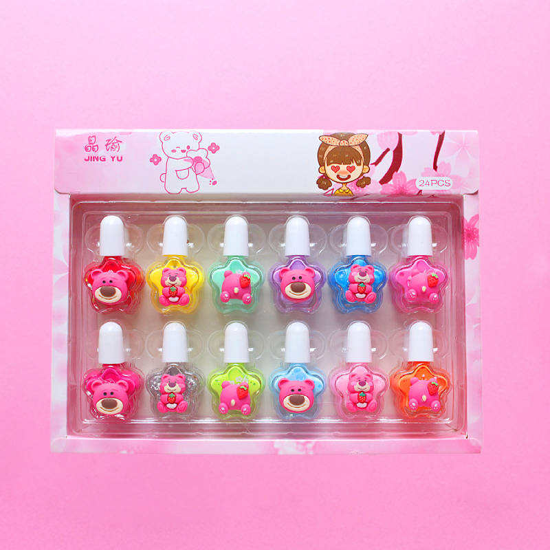 水性可剥可撕拉指甲油套装彩色亮闪美甲玩具可洗防水环保指甲油详情图3