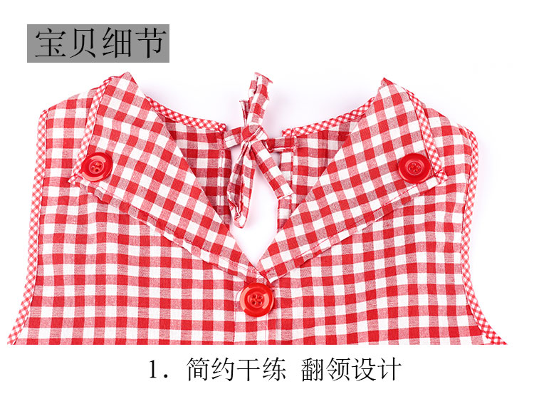 翻领围裙女家用裙子式厨房做饭可爱日系纯棉布韩版时尚坎肩工作服详情5