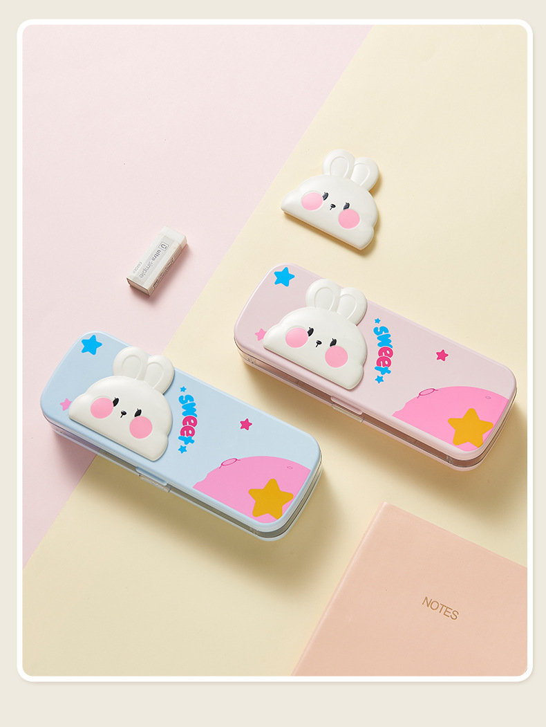 s81-302开学季双层笔盒大容量简约笔袋学生可爱文具盒奖品礼物详情图4