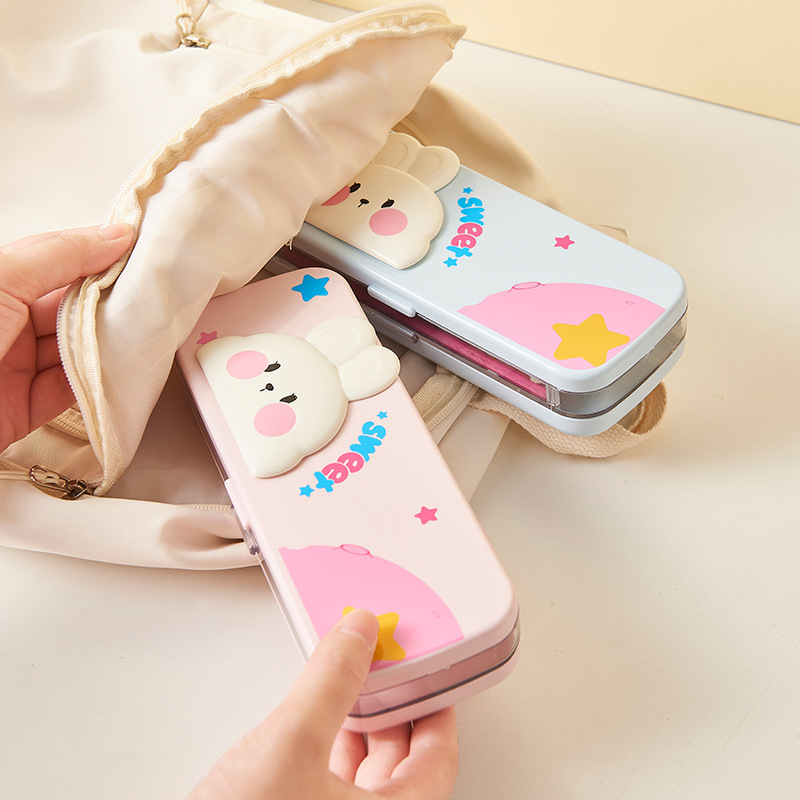 s81-302开学季双层笔盒大容量简约笔袋学生可爱文具盒奖品礼物详情图3