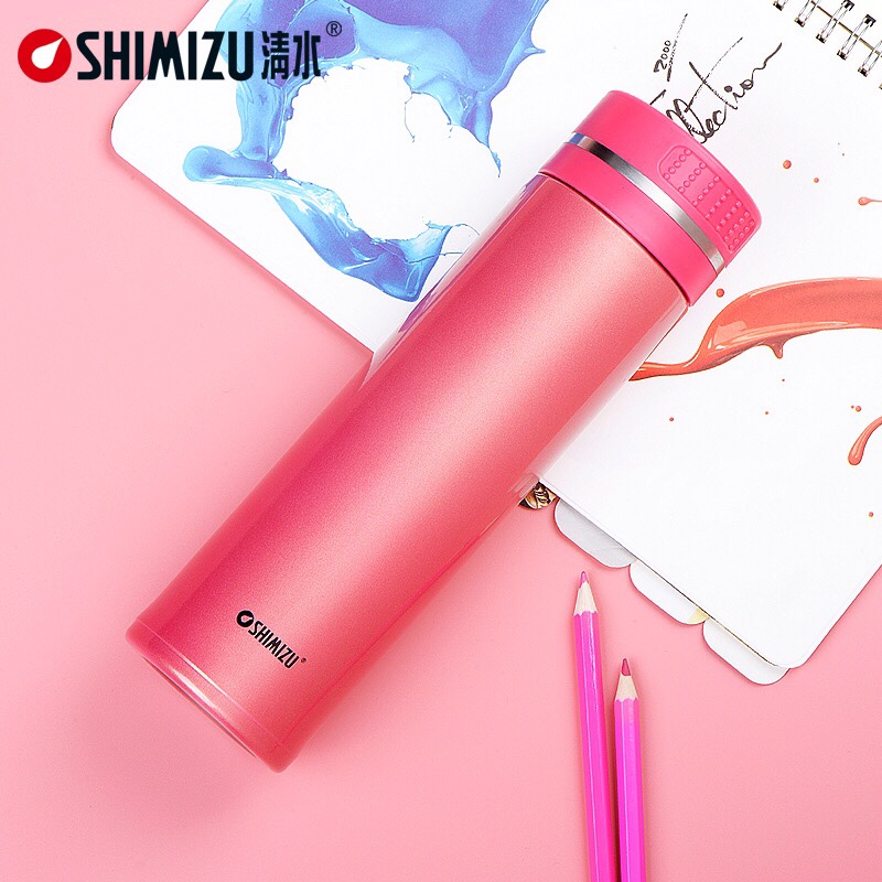 上海清水sm-6771-048 480ml 304男女士士泡茶杯小新学生便携直身杯保温杯详情图3