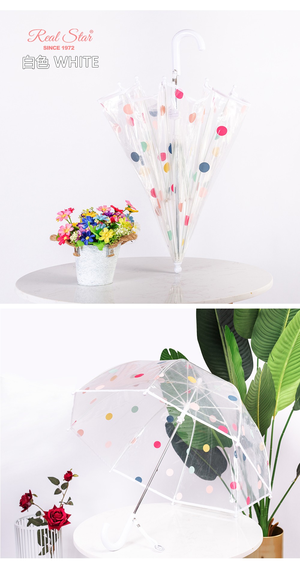 rst066圆点雨伞小可爱儿童伞男童女伞阿波罗拱形雨伞批发详情12