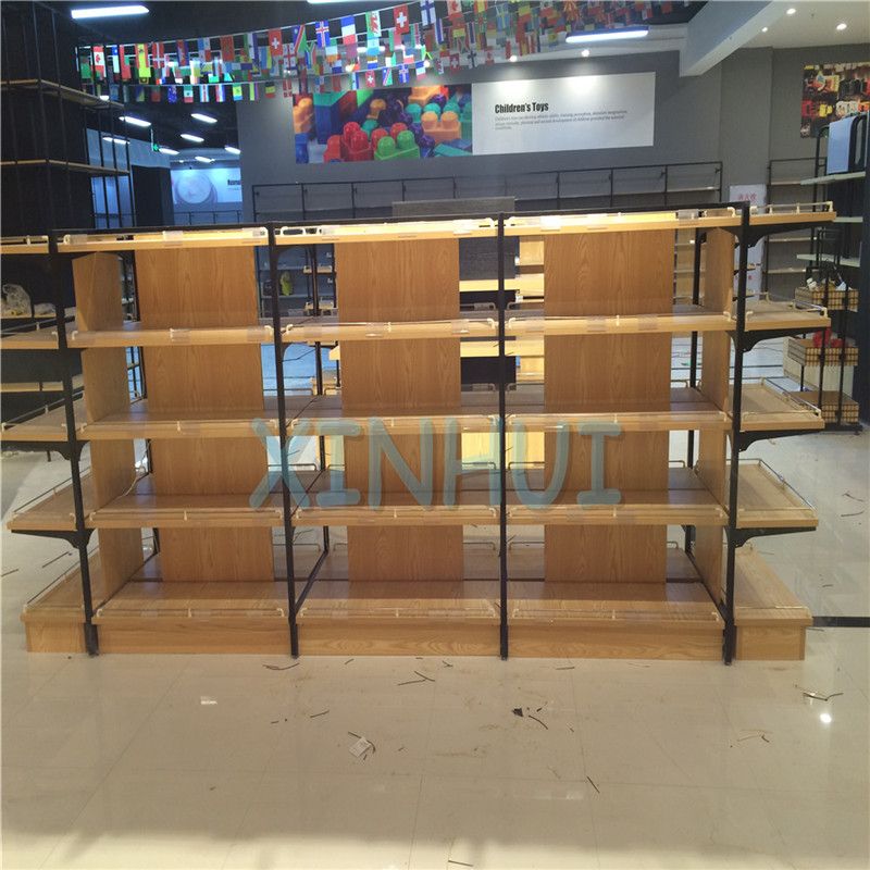进口商品店货架 便利店超市货架 母婴店药店钢木货架 铁木结合详情图2