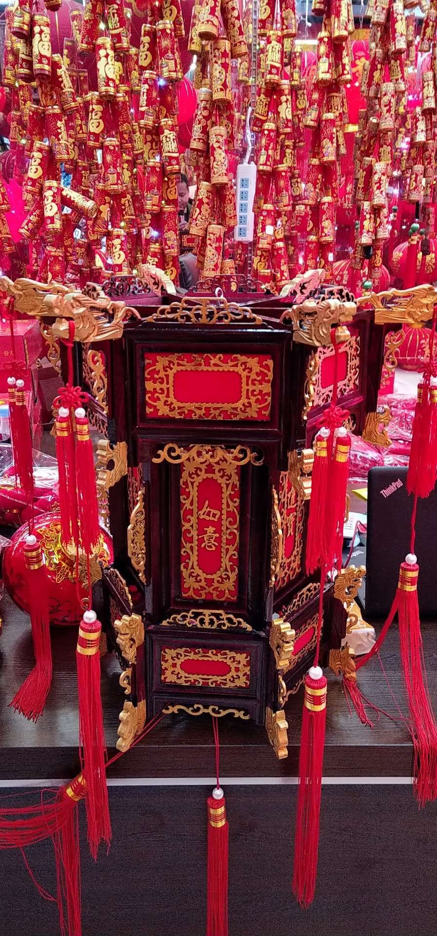 新年春节木质灯笼儿童手工diy材料包古风发光手提小花灯木雕宫灯6详情图1