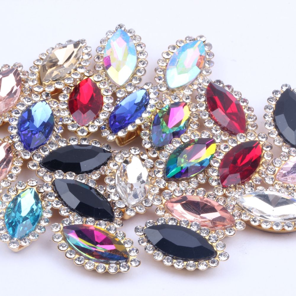 新款玻璃双层7*15马眼点钻爪钻手缝饰品配件diy服饰辅料发饰配件详情图2