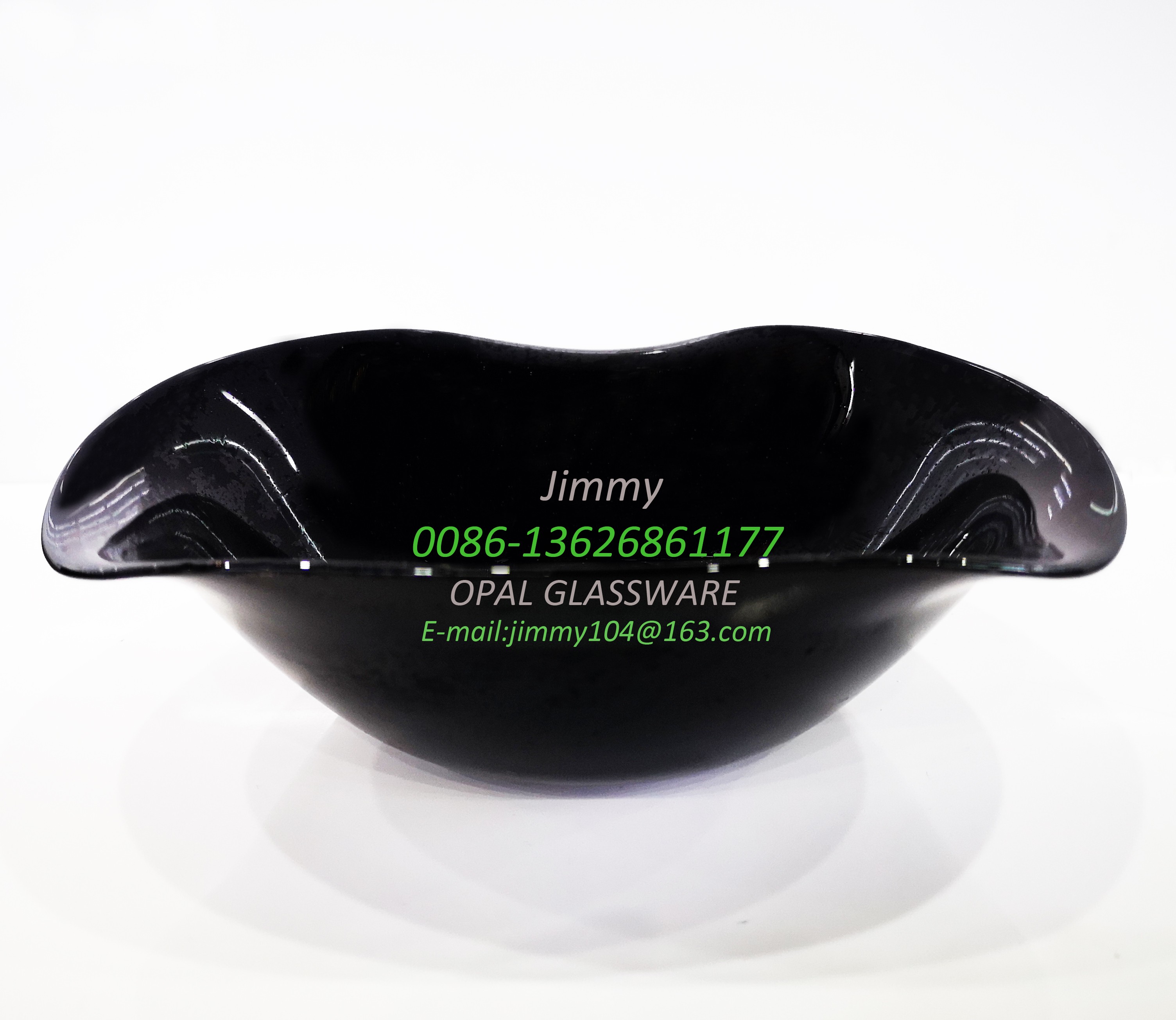 黑色玻璃碗黑色原料10寸汤碗 10' soup bowl-black opal bowl详情图1