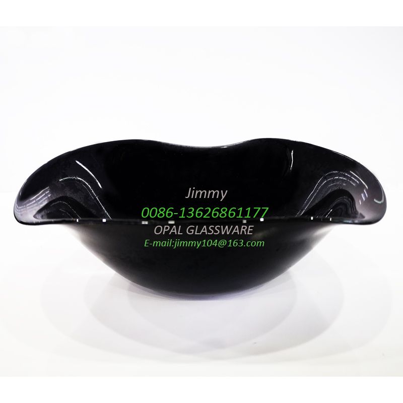 黑色玻璃碗黑色原料10寸汤碗 10' soup bowl-black opal bowl详情图1