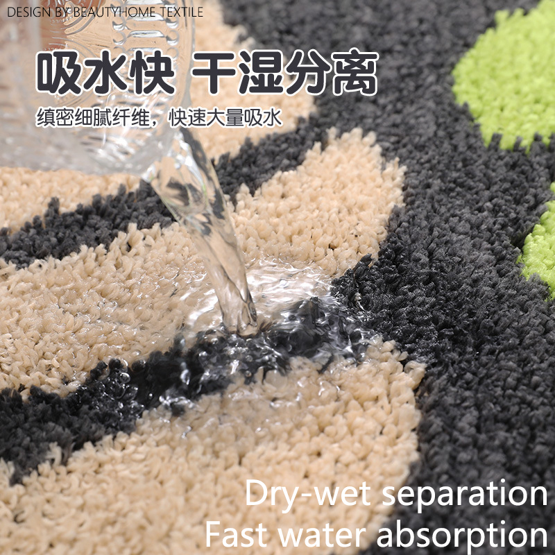 ibh简约卡通可爱小猫新款毛绒卫生间卧室吸水浴室卫浴客厅速干暖脚防滑垫进门家用入户卧室脚垫地垫地毯bh22081708详情图3