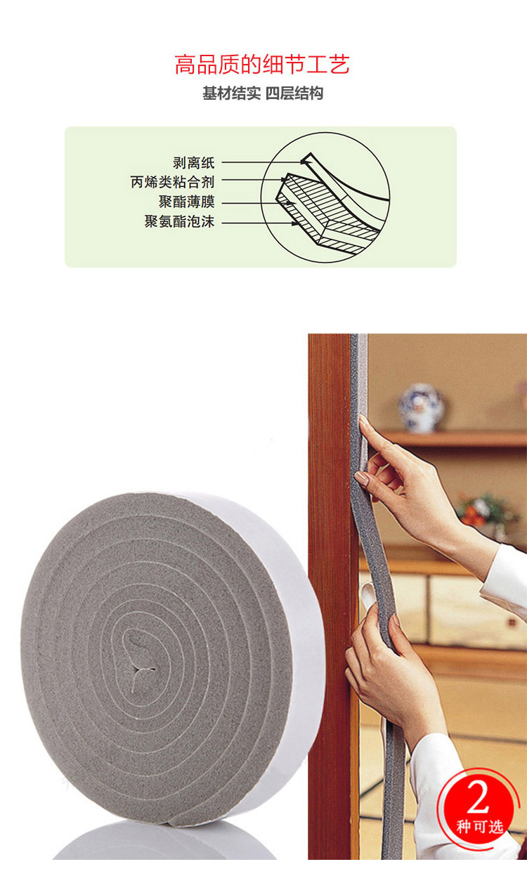 包邮！日本进口门窗防风密封条缝隙条防尘隔音胶条宽幅防撞贴软胶详情6
