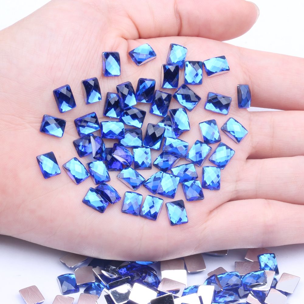 6x8mm50颗仿台平底地球面长方多色可供选择diy手机美容配件材料详情图18