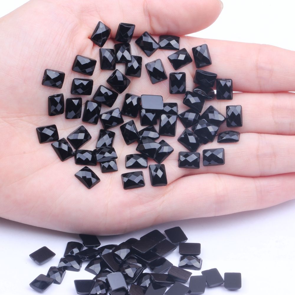 6x8mm50颗仿台平底地球面长方多色可供选择diy手机美容配件材料详情图9