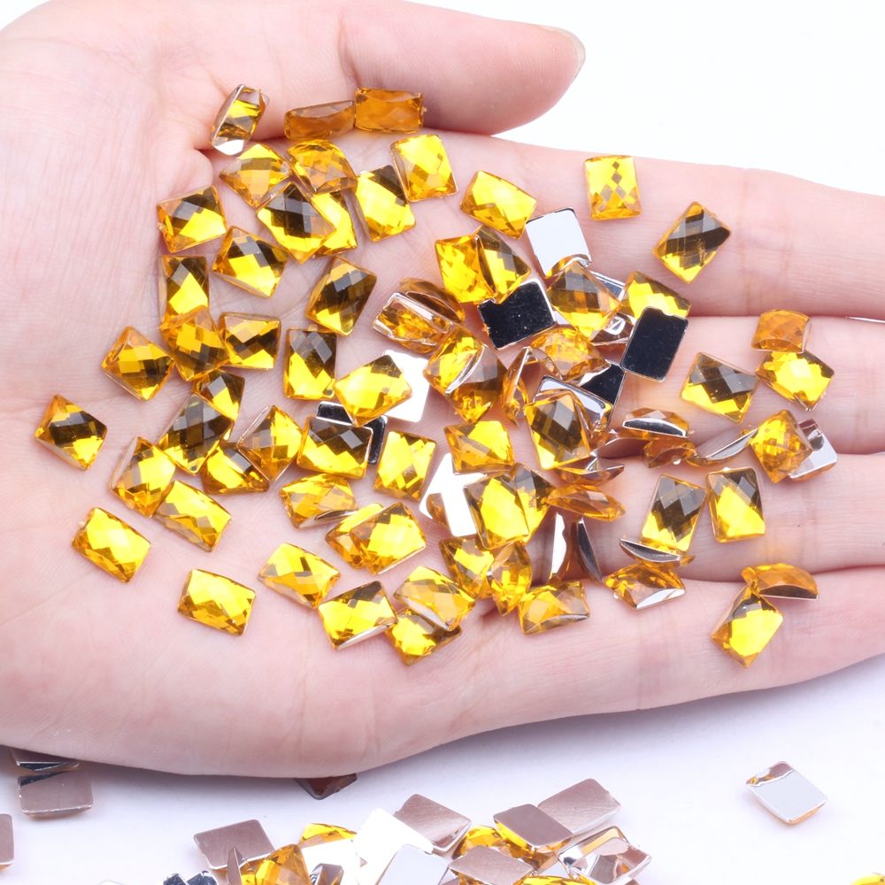 6x8mm50颗仿台平底地球面长方多色可供选择diy手机美容配件材料详情图15