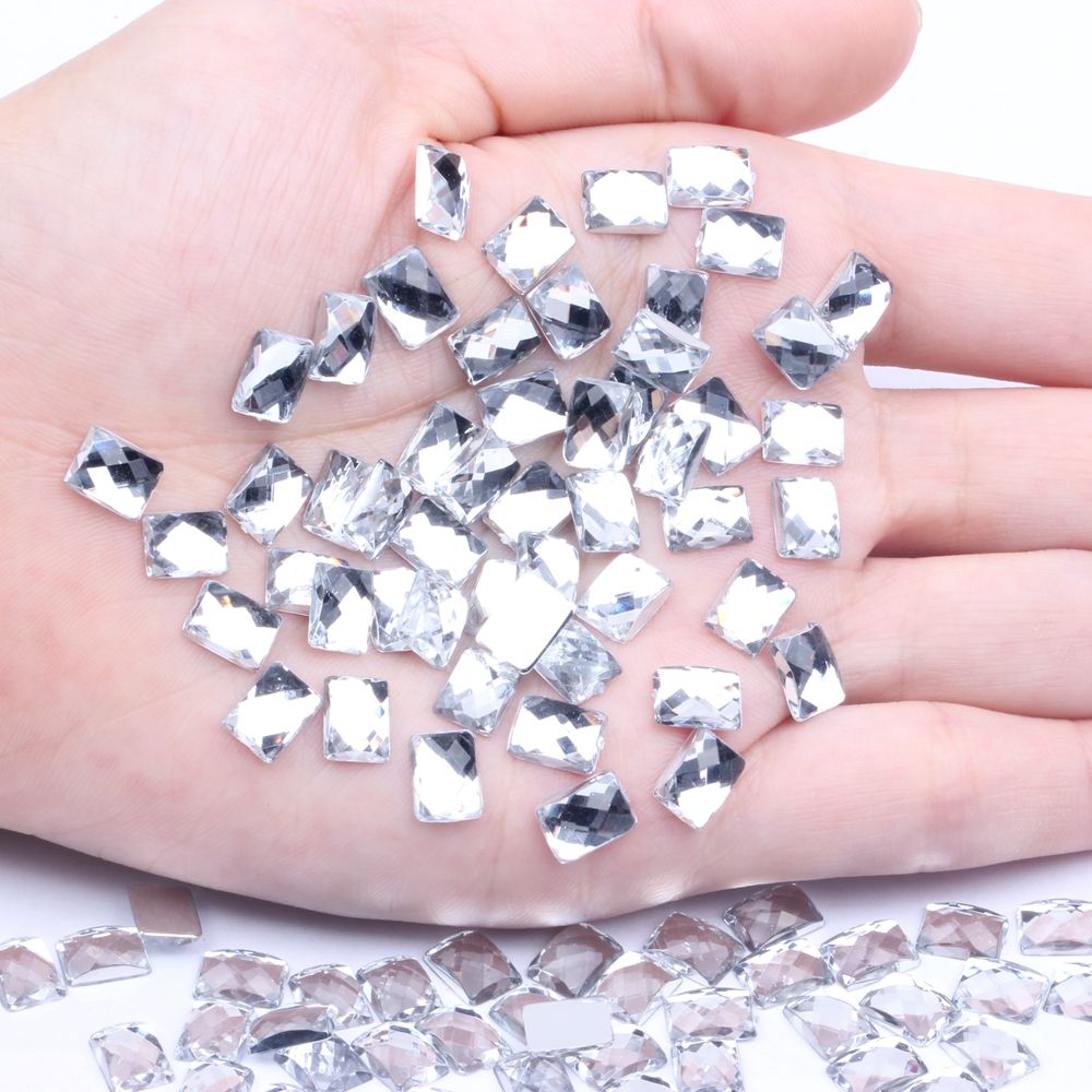 6x8mm50颗仿台平底地球面长方多色可供选择diy手机美容配件材料详情图4