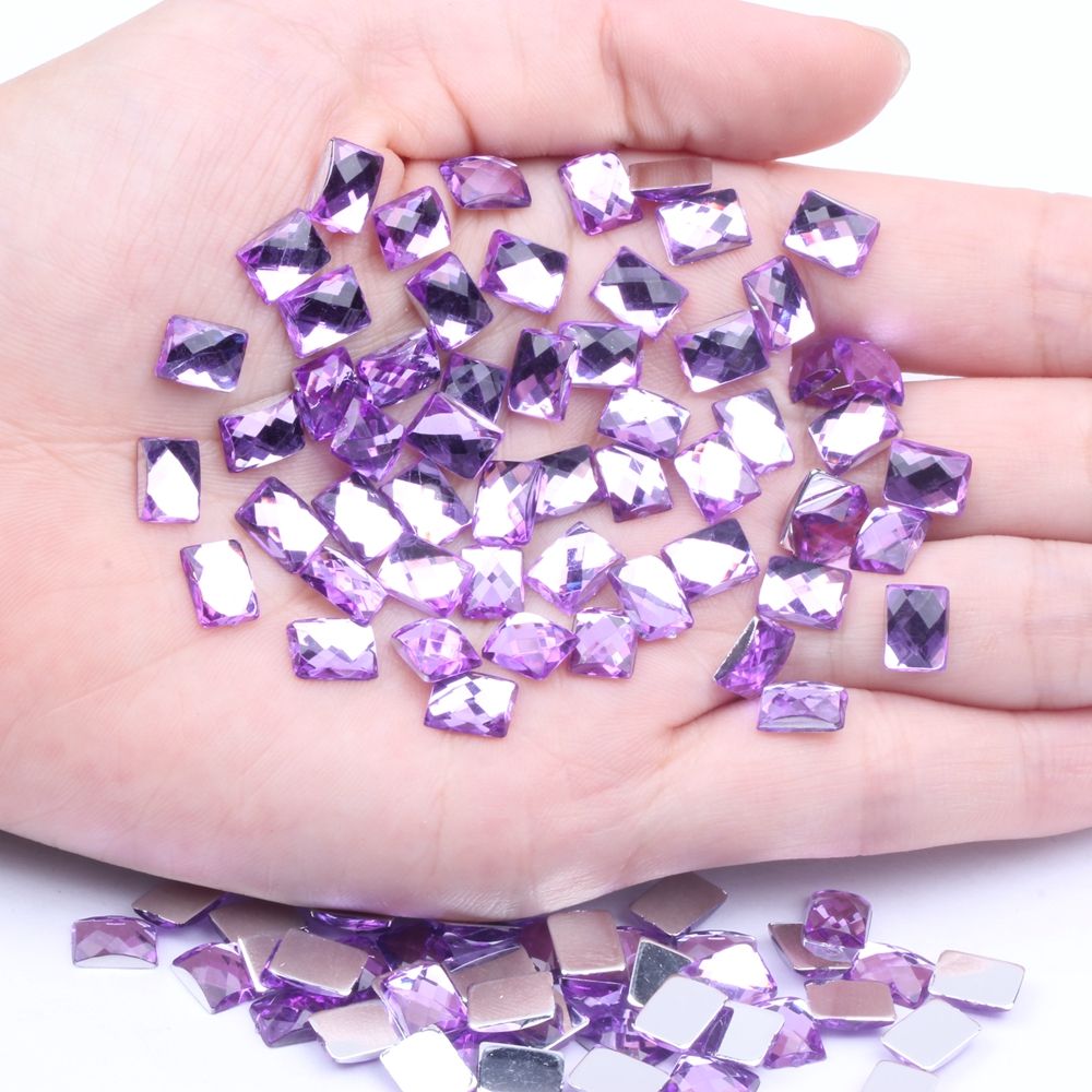 6x8mm50颗仿台平底地球面长方多色可供选择diy手机美容配件材料详情图13