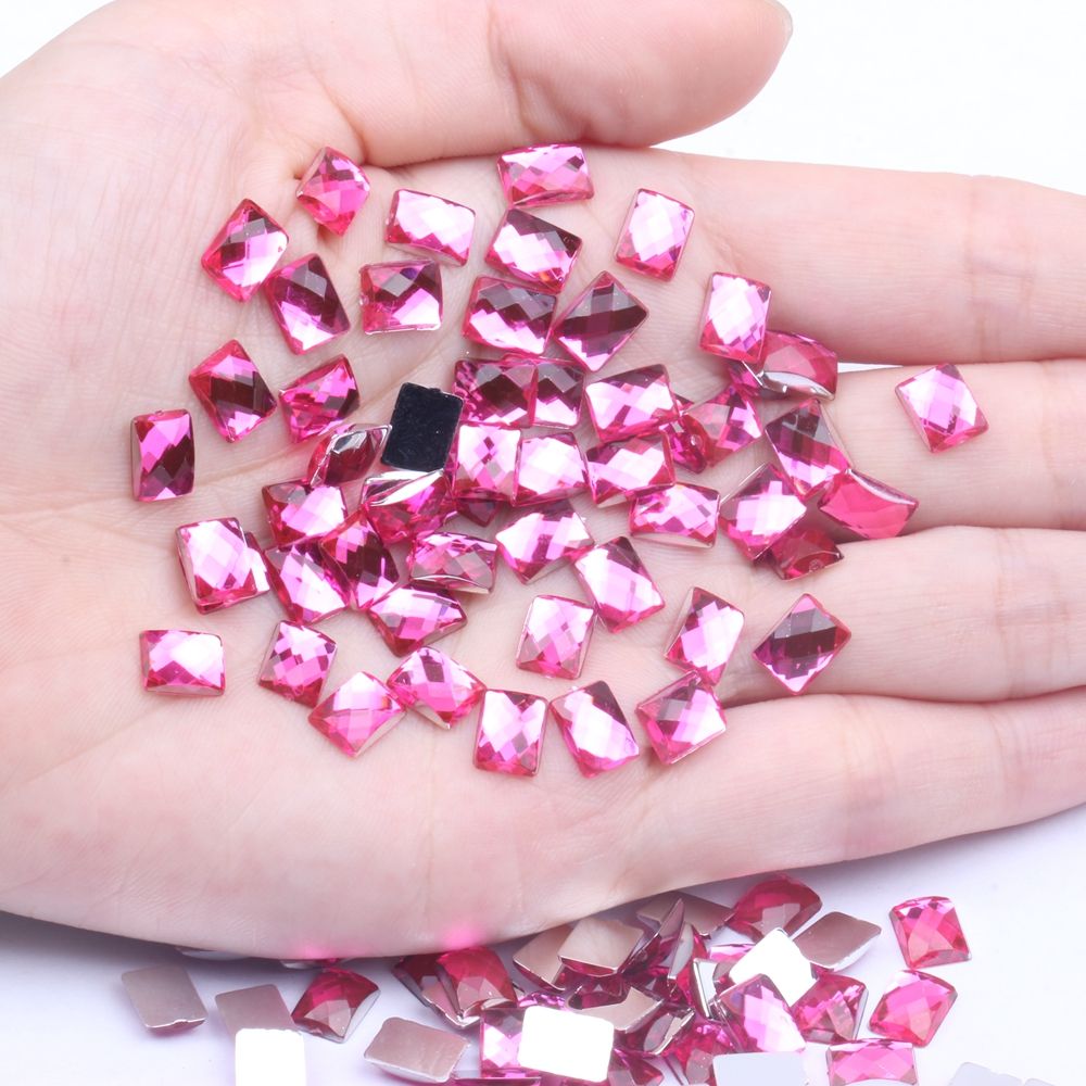 6x8mm50颗仿台平底地球面长方多色可供选择diy手机美容配件材料详情图10