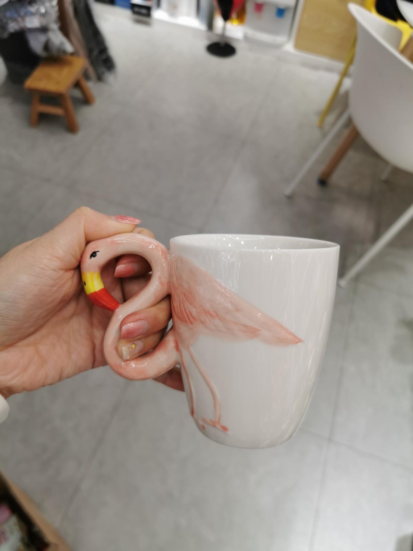 少女系火烈鸟陶瓷杯咖啡杯游戏陶瓷杯 游戏机马克子 创意造型骨瓷杯详情图2