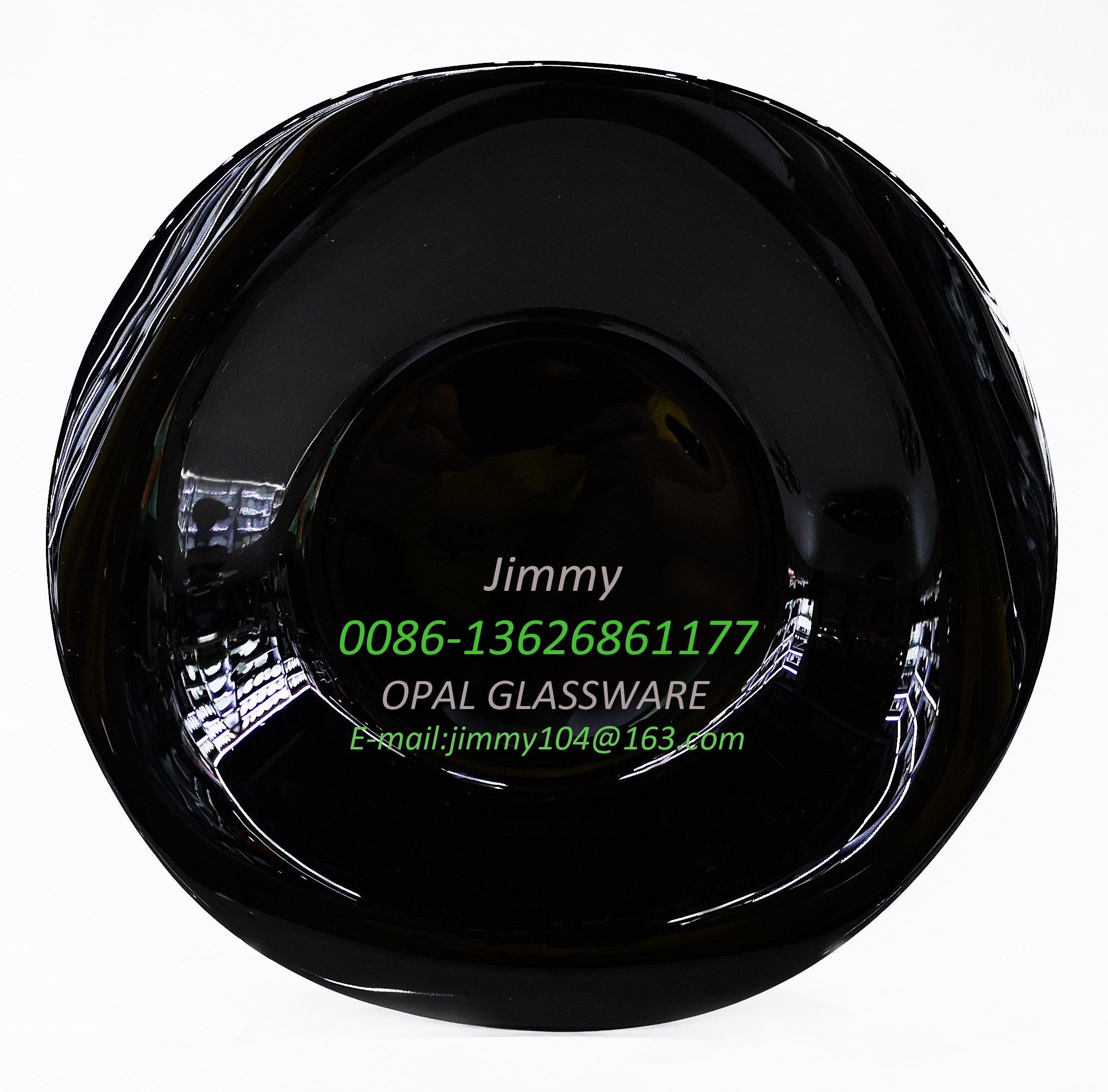 黑色玻璃盘金边大盘黑色原料餐盘摆盘12寸汤盘描金款 12' soup plate-black opal详情2