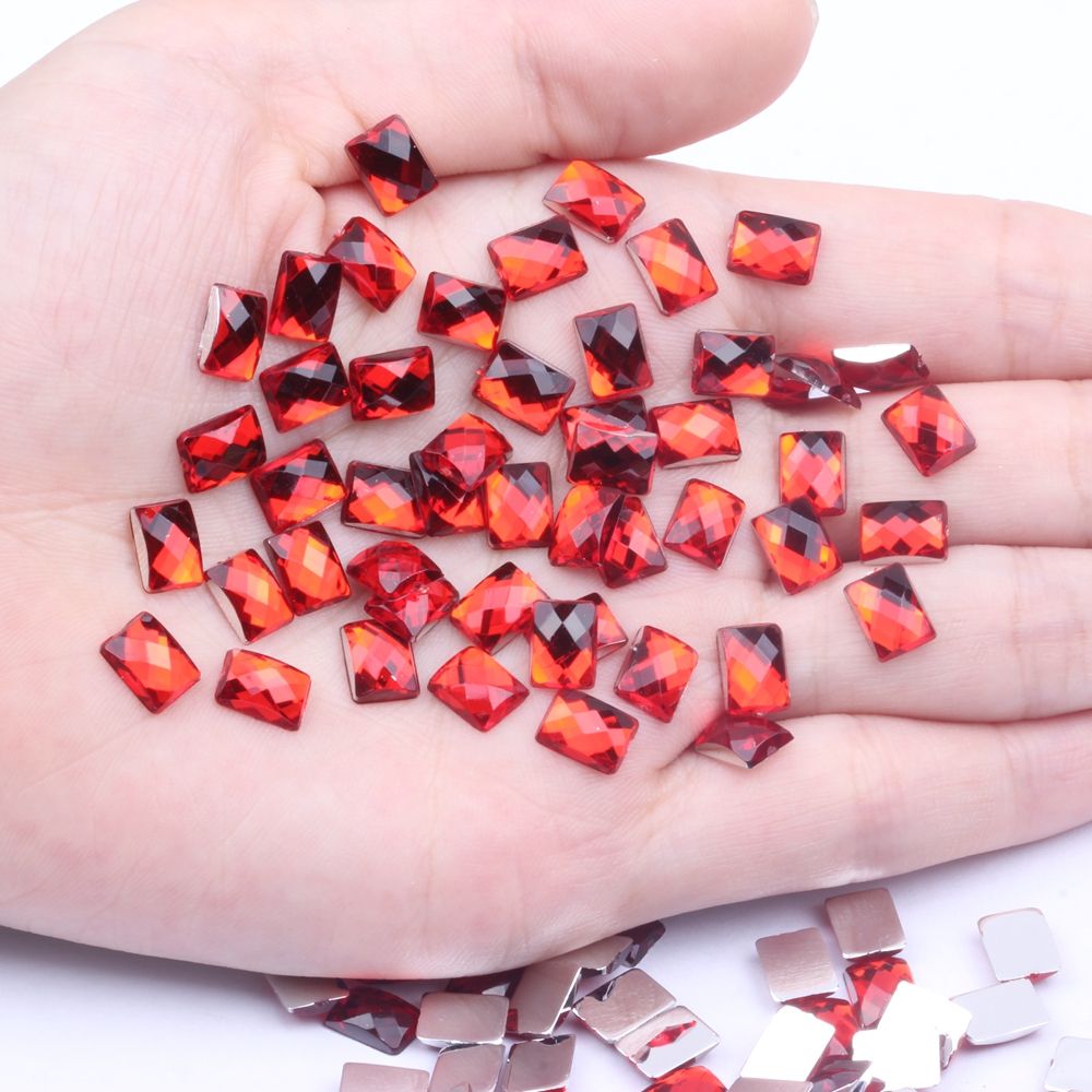 6x8mm50颗仿台平底地球面长方多色可供选择diy手机美容配件材料详情图7