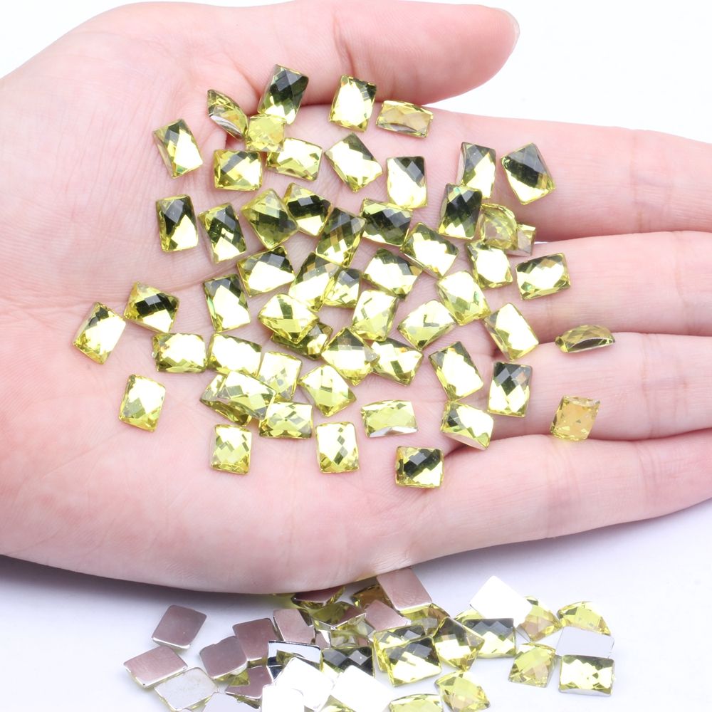 6x8mm50颗仿台平底地球面长方多色可供选择diy手机美容配件材料详情图12