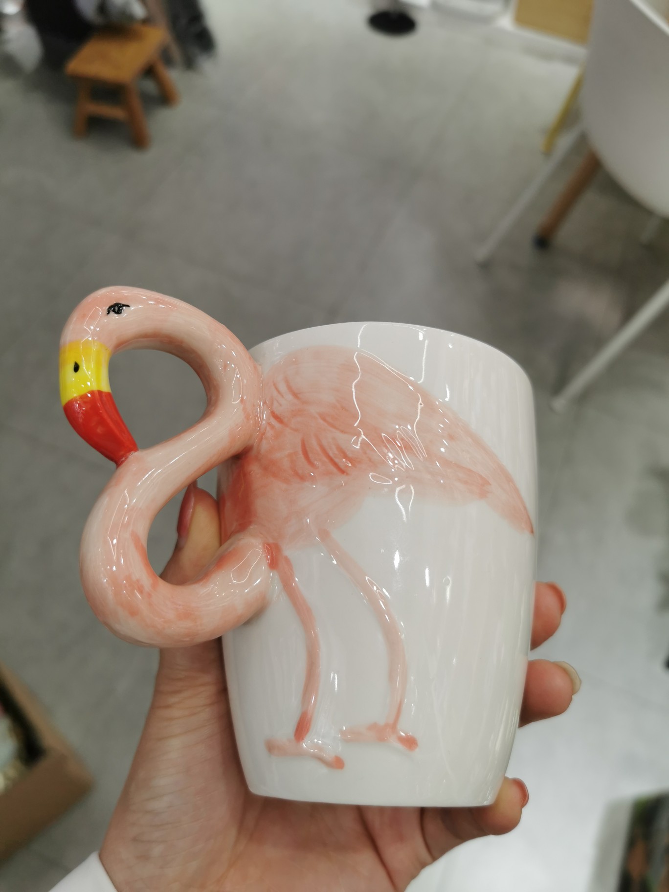 少女系火烈鸟陶瓷杯咖啡杯游戏陶瓷杯 游戏机马克子 创意造型骨瓷杯详情图5