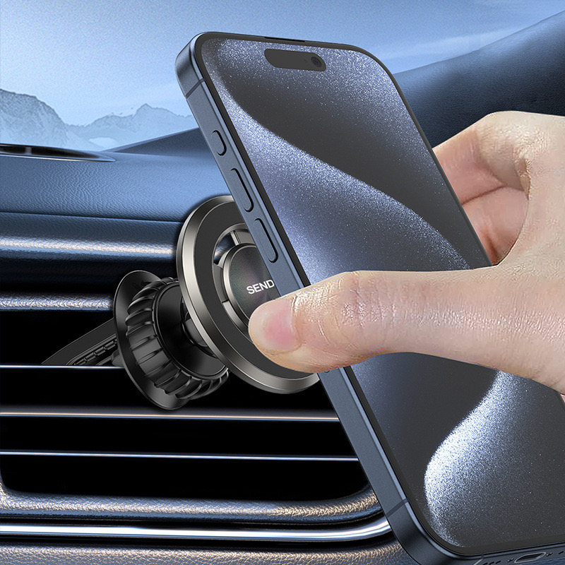 护航系列手机通用支架合金出风口磁吸车载支架硅手机车载支架详情图3