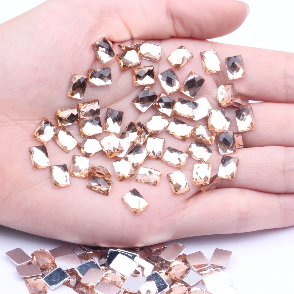 6x8mm50颗仿台平底地球面长方多色可供选择diy手机美容配件材料详情图17