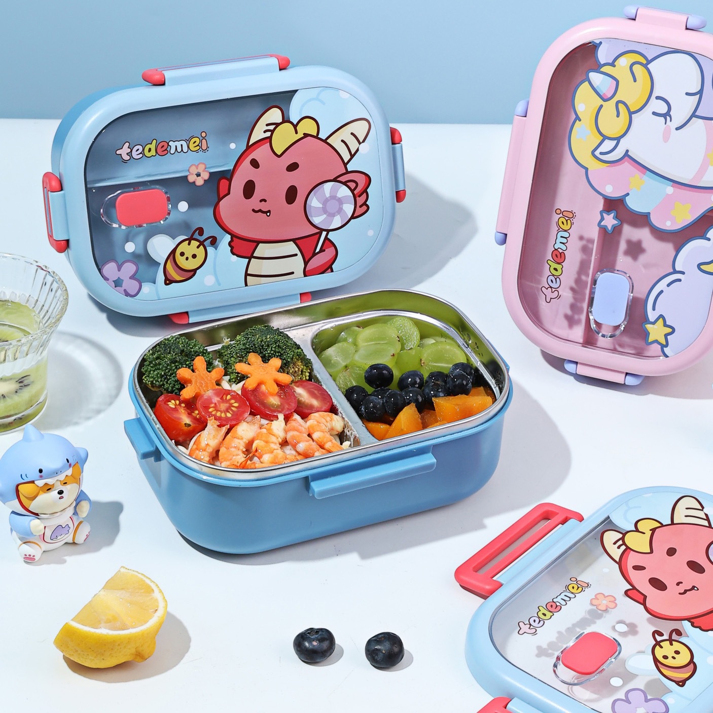 饭盒儿童学生304不锈钢密封保温午餐盒便携保鲜大容量分格便当盒详情图1