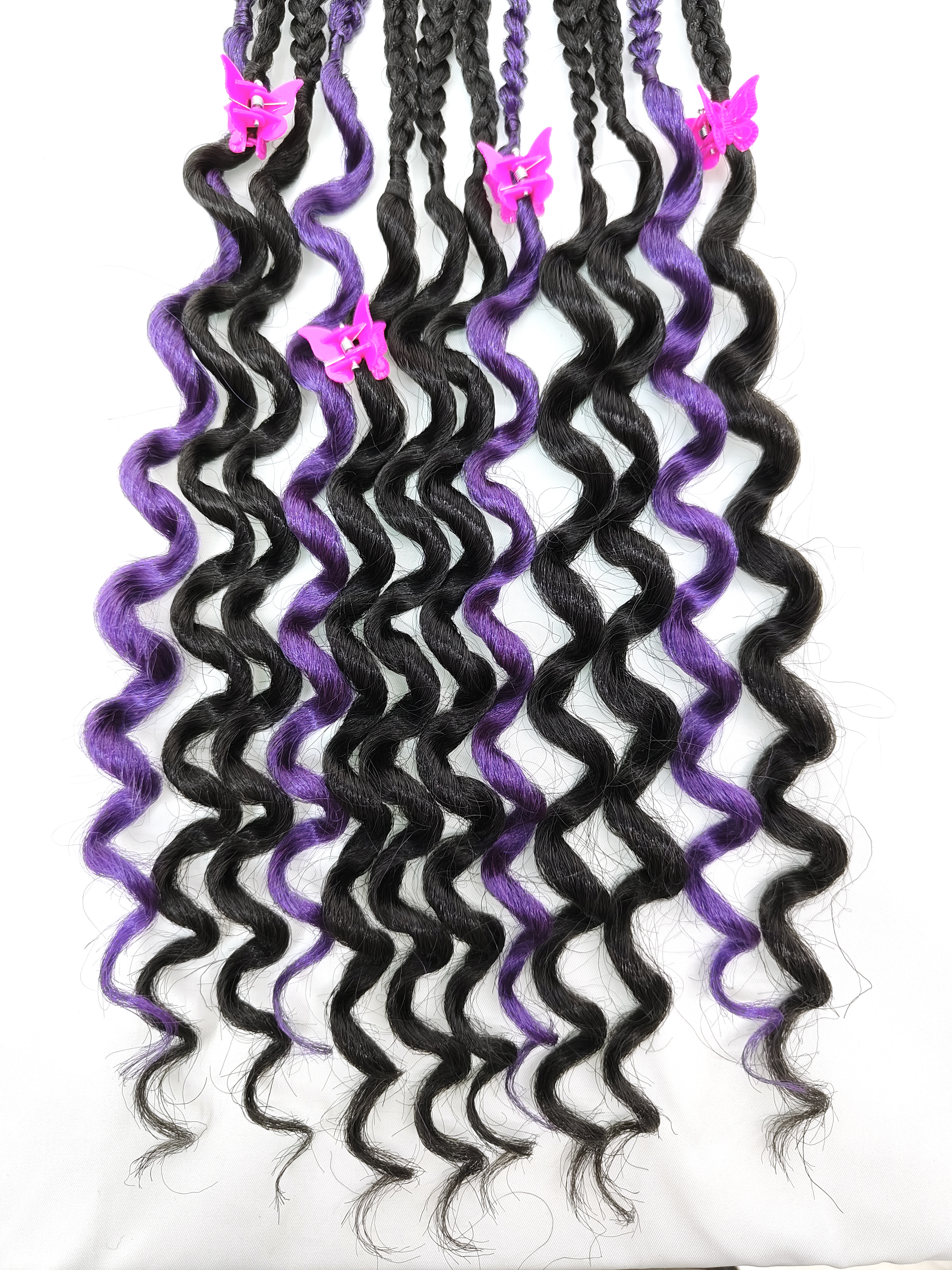 假发儿童马尾紫色黑色化纤假发假发儿童假发详情图4