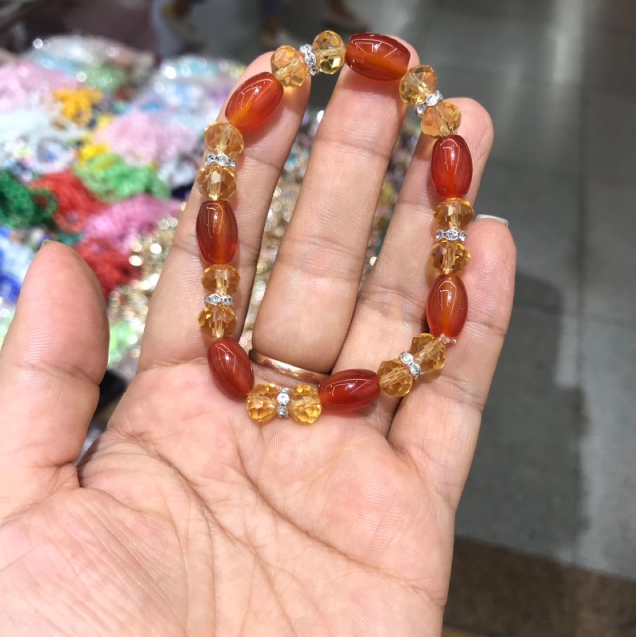 玛瑙红手串天然石水晶手串天然玛瑙石旅游热卖品鸿涛饰品-023详情图1