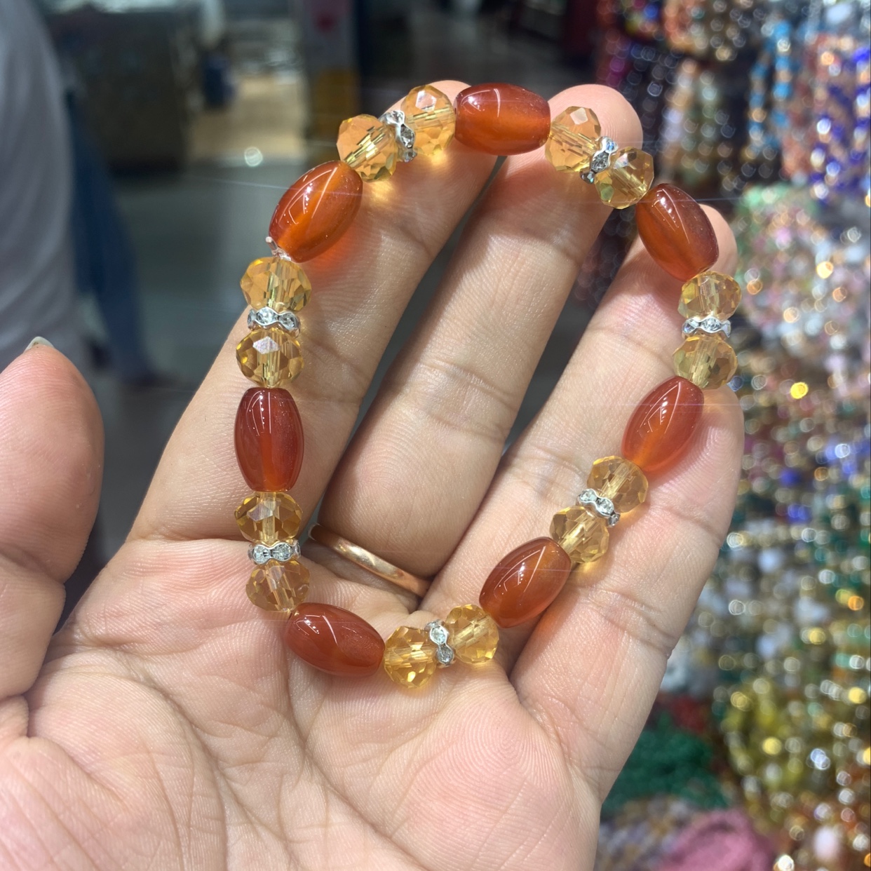 玛瑙红手串天然石水晶手串天然玛瑙石旅游热卖品鸿涛饰品-023详情图2