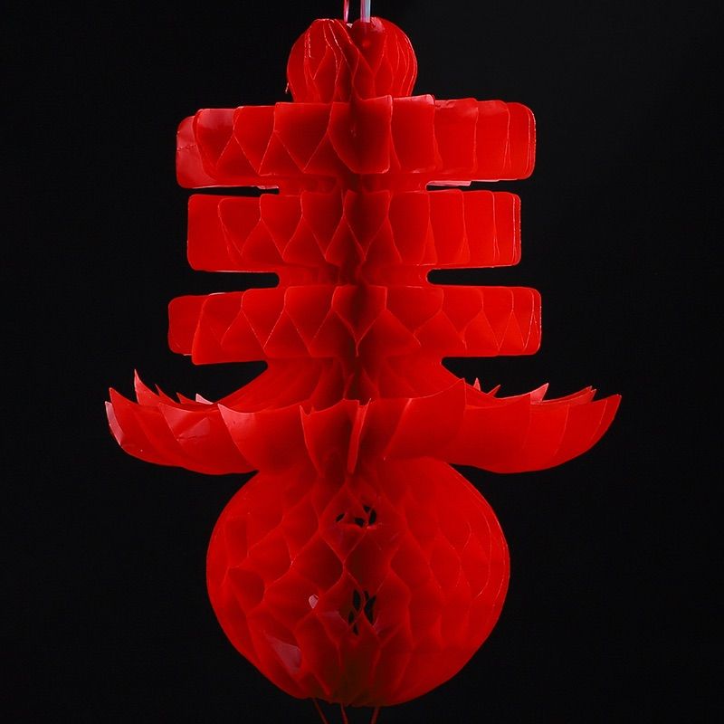 菠萝纸灯笼蜂窝孔/大红灯笼塑料纸灯笼节日灯笼结婚喜庆灯笼详情图1