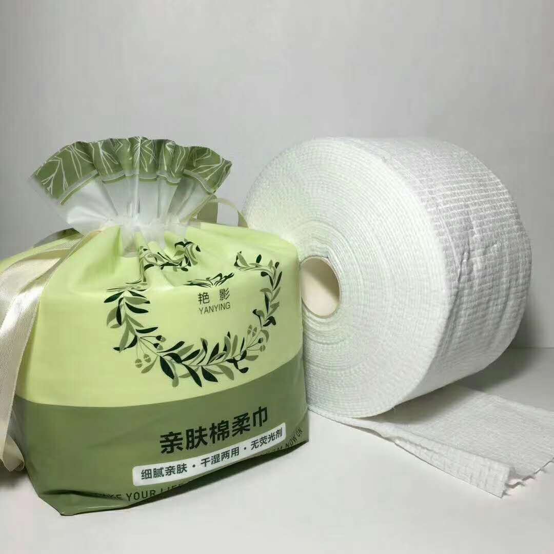 艳影无菌大卷加厚一次性棉柔巾擦脸巾卷筒式家用美容洗脸巾纯棉面巾筒式详情图2