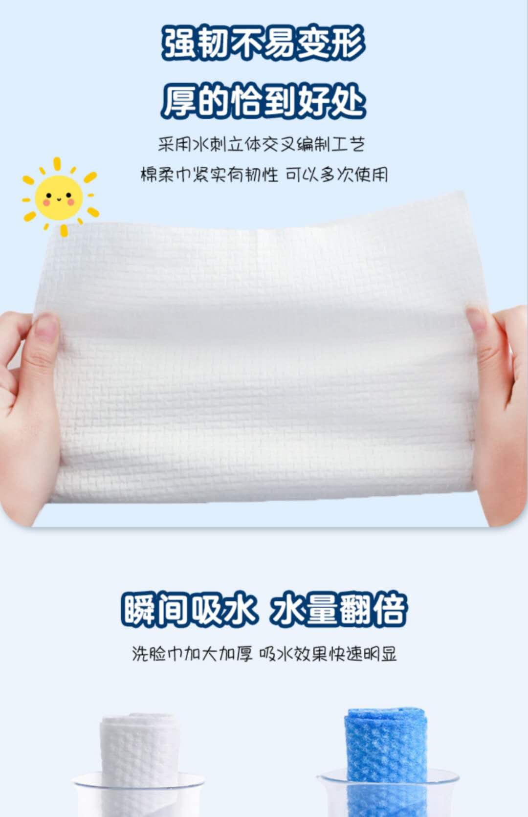 艳影无菌大卷加厚一次性棉柔巾擦脸巾卷筒式家用美容洗脸巾纯棉面巾筒式详情图8