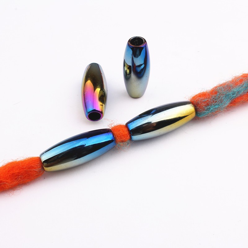 新款  假发脏辫串珠配饰塑料大孔珠 非洲编辫装饰串珠详情图1