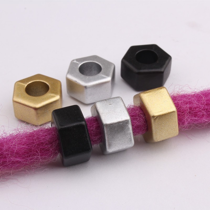 假发脏辫串珠配饰塑料大孔珠 非洲脏辫六角详情图5