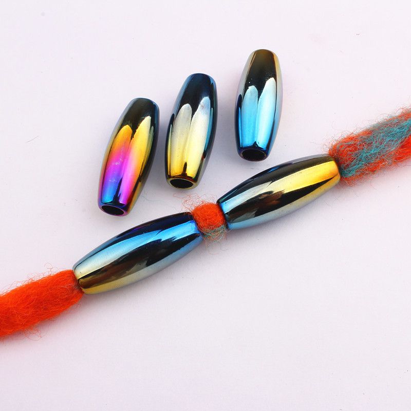 新款  假发脏辫串珠配饰塑料大孔珠 非洲编辫装饰串珠详情图3