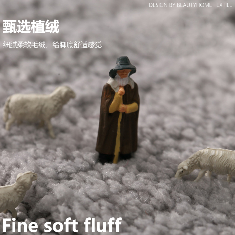 ibh简约回形轻奢现代新中式毛绒浴室卫生间厨房防滑可洗吸水地垫速干门垫入户家用进门玄关地毯地垫bh22061310详情图2