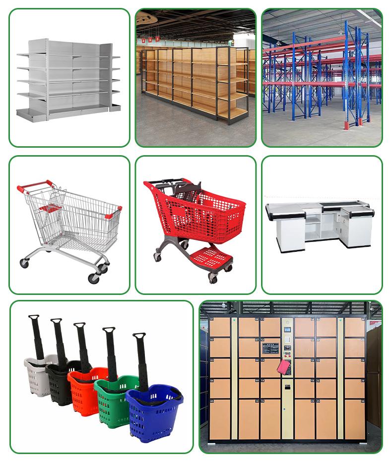 自动结账柜台超市收银台设备带传送带电动收银台详情2