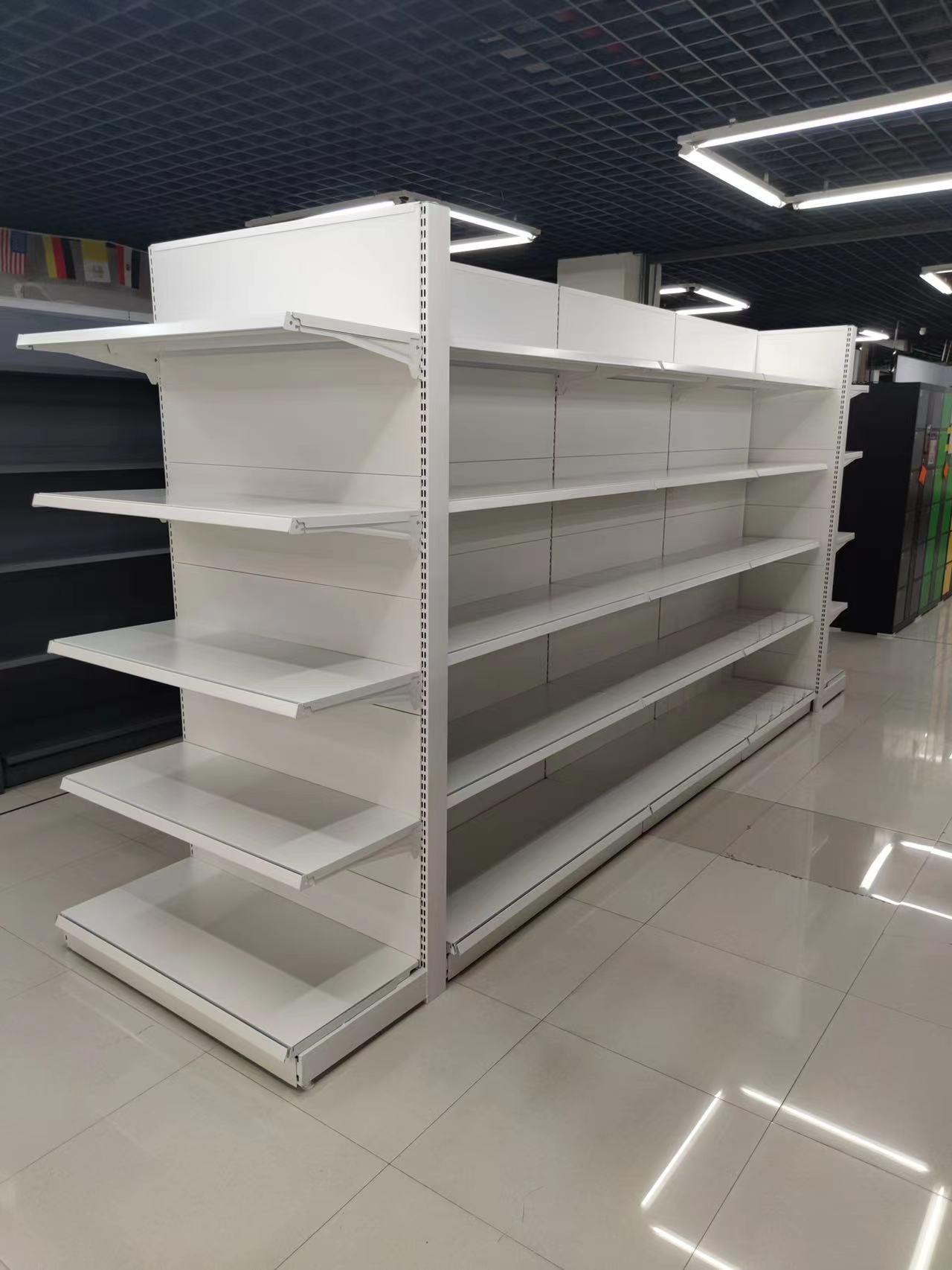 批发超市货架 白色超市背板货架 双面展示架 药店便利店货架详情图4