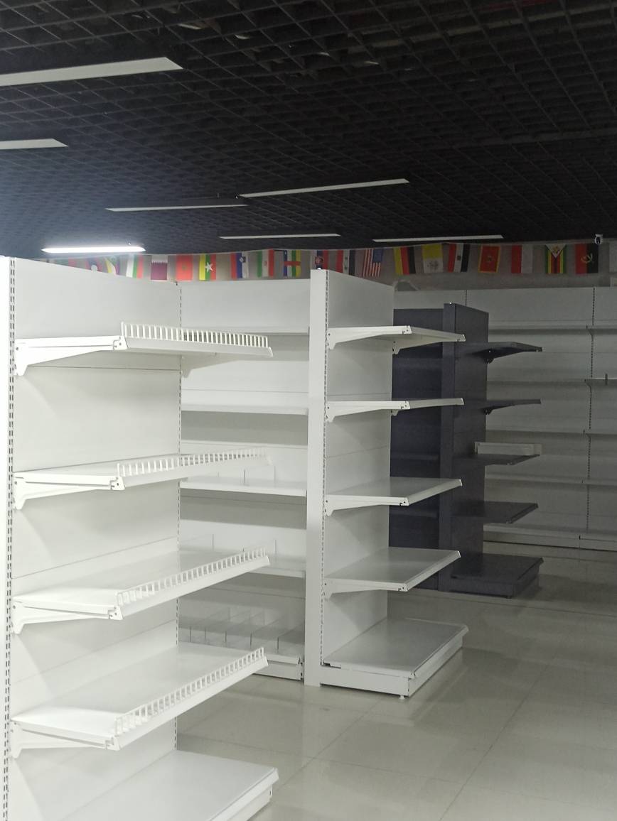 批发超市货架 白色超市背板货架 双面展示架 药店便利店货架详情图5