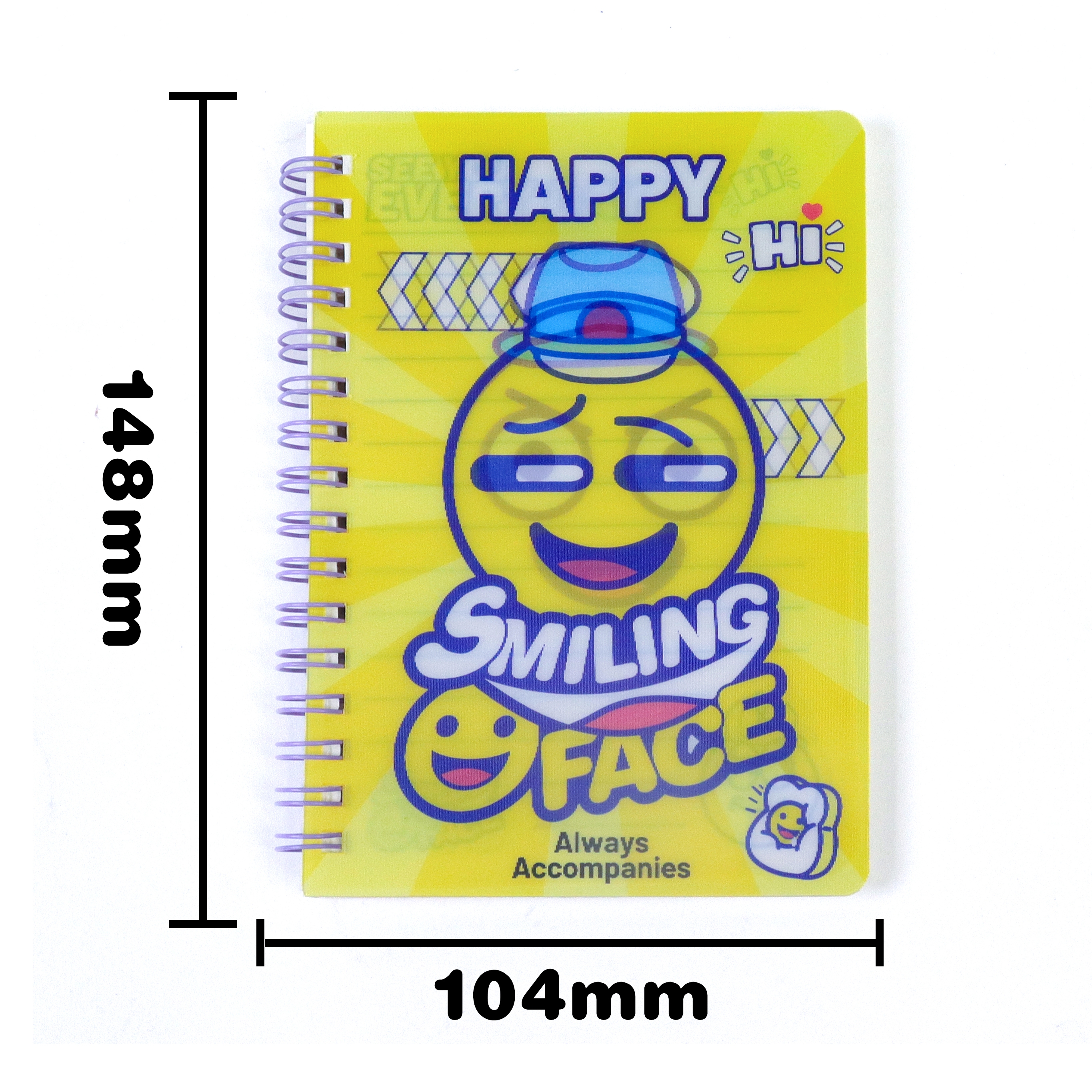 笑脸光栅线圈本 厂家直销  文具批发 高颜值本子  笑脸磁扣线圈本 跨境新品 便携口袋记事本详情图2