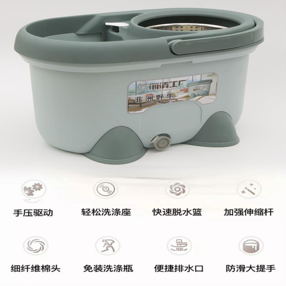 【超厚】拖把旋转拖把桶家用懒人拖把拖布桶墩布桶好神拖 3拖把头详情图10