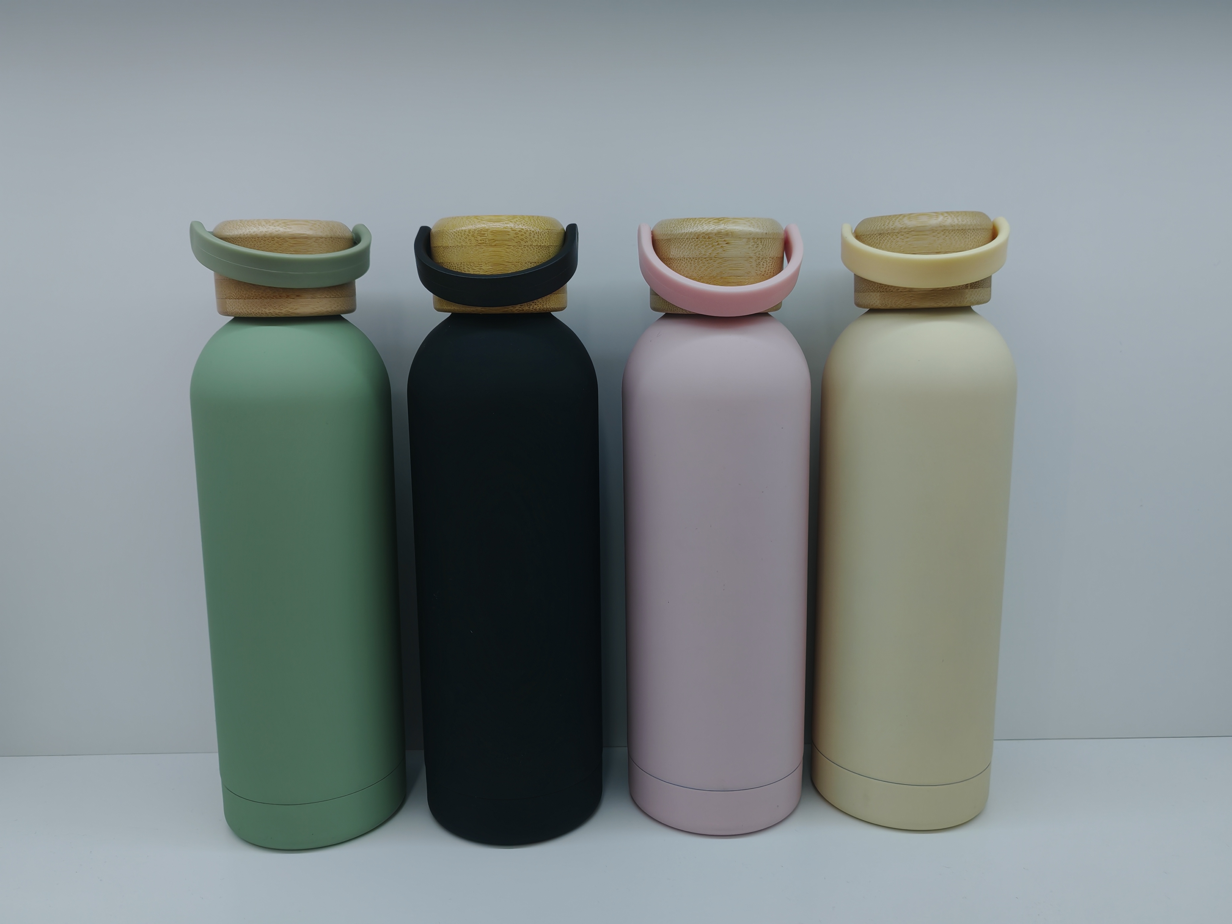 奕邦杯业跨境热卖304浅蓝不锈钢保温杯户外水杯竹盖复古高颜值水杯子详情图3