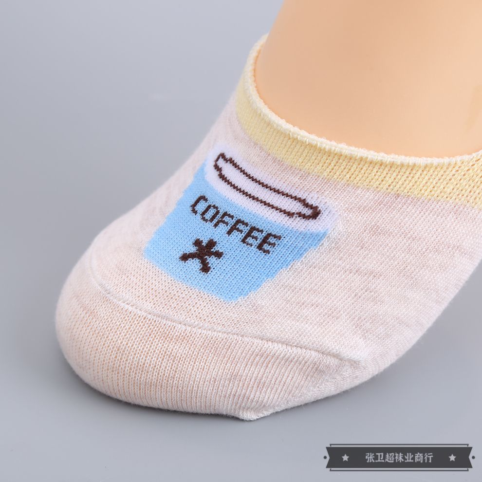 5双装31405夏季薄款隐形浅口短袜不掉跟ins风袜子多彩时尚配色带防滑硅胶船袜厂家直销义乌好货一件代发花型随机详情图5