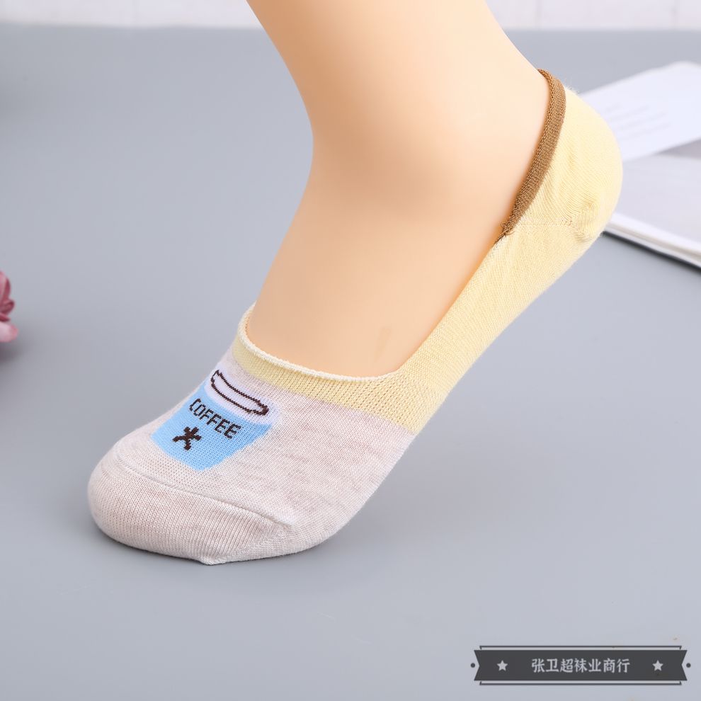 5双装31405夏季薄款隐形浅口短袜不掉跟ins风袜子多彩时尚配色带防滑硅胶船袜厂家直销义乌好货一件代发花型随机详情图4