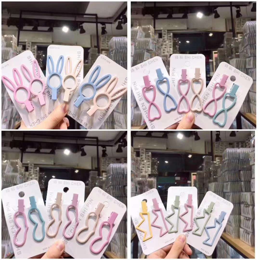 各种造型网红压夹个性网红彩娥可爱女侧边夹子夏季发夹韩版小清新头饰发卡发夹详情图1