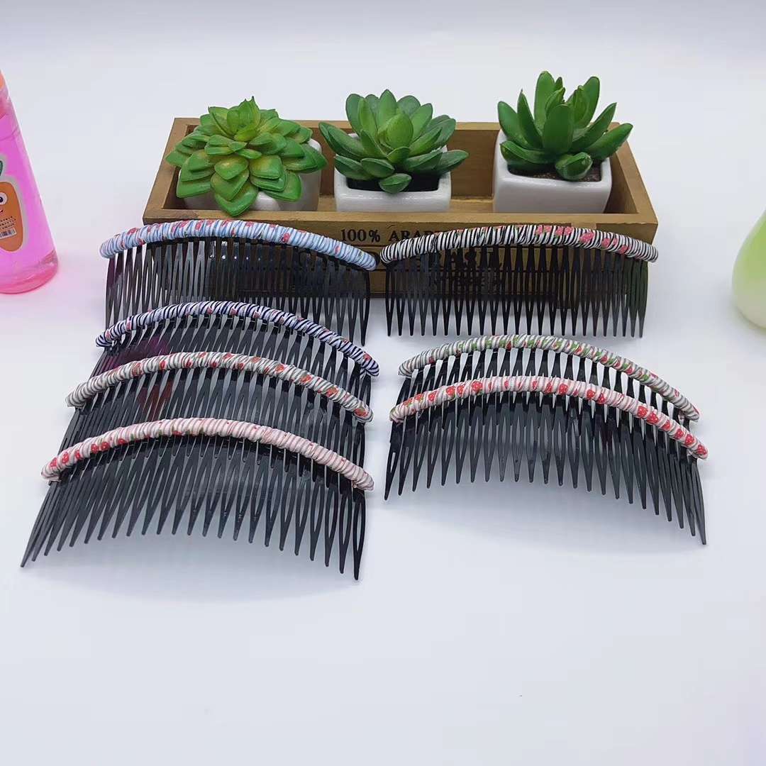 韩版辫子布艺发梳刘海梳短发防滑发饰韩国盘发夹简约发梳发卡发插梳女头饰发叉详情图1