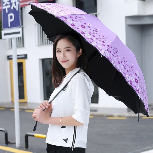 三折双人10骨防晒防紫外线晴雨伞折叠遮阳太阳伞女韩版遮阳伞雨伞详情图1