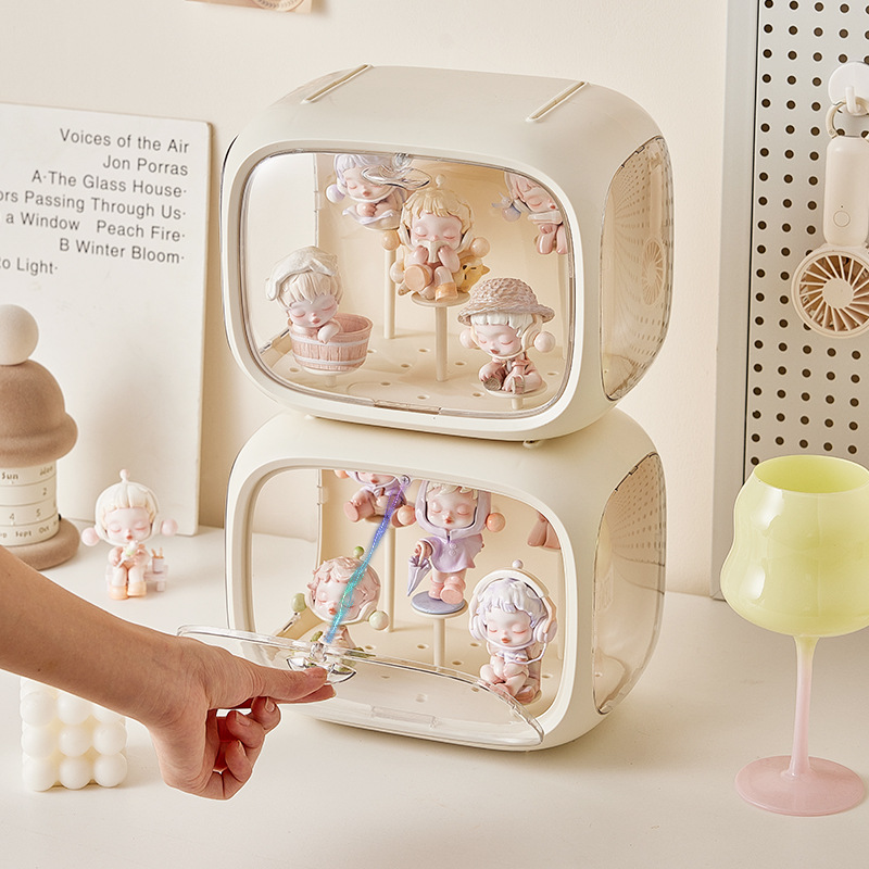 y169-308盲盒手办展示盒带灯玛透明收纳盒手办整理盒玩偶收纳柜详情图5