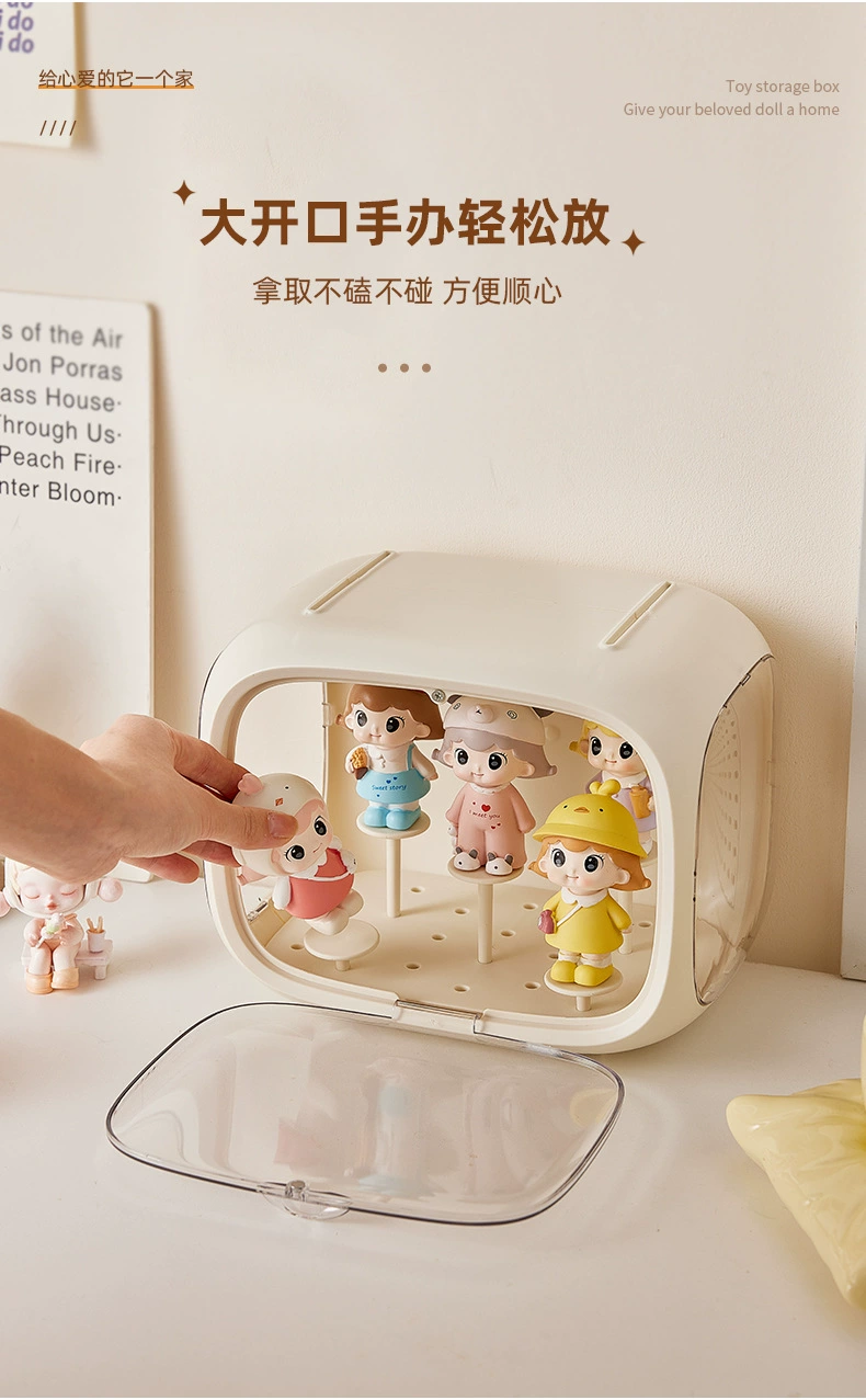 y169-308盲盒手办展示盒带灯玛透明收纳盒手办整理盒玩偶收纳柜详情图10